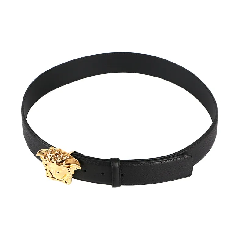 FANSIZHE Leather Belts Men's Black Width  4cm-1