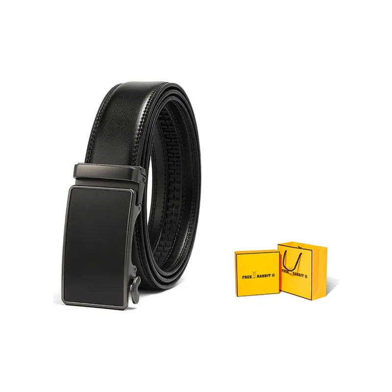 FREE RABBITⅡ Genuine Leather Automatic Buckle Belt Cow Leather Belts Men's-0