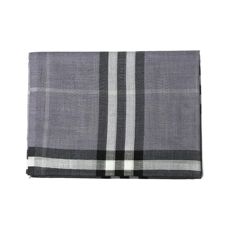Burberry Knit Scarves Women's Purple Lilac Plaid-1