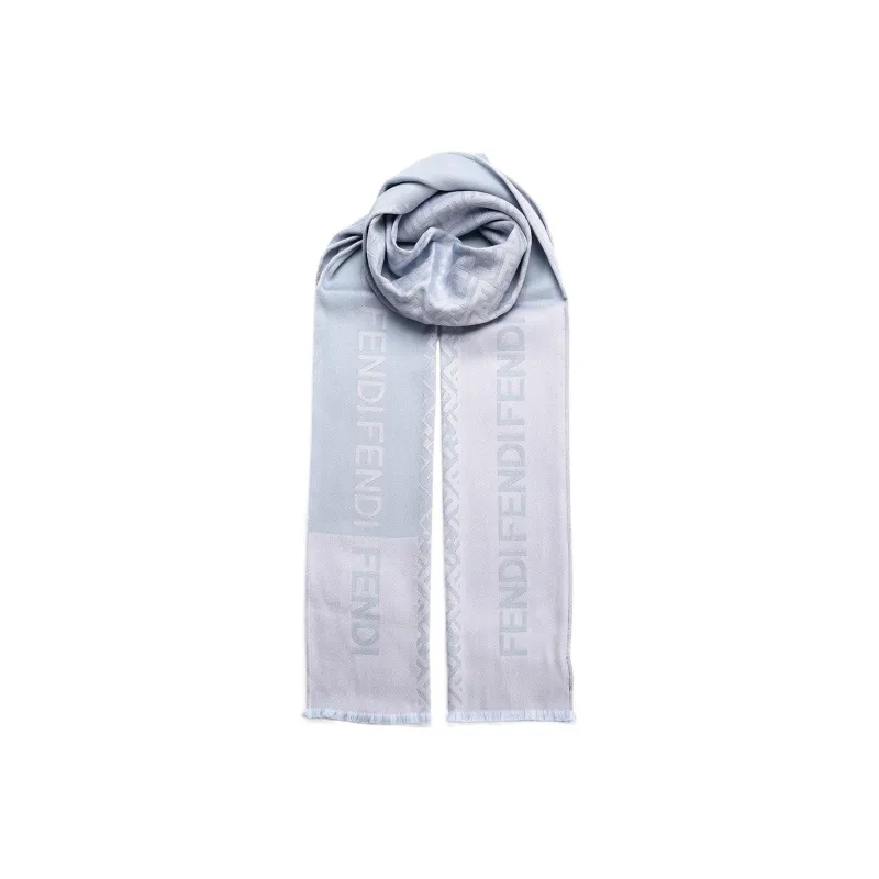FENDI Silk Scarves Unisex Light Blue-0