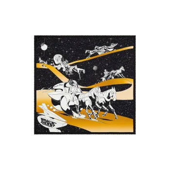 HERMES Silk Scarves Unisex Black Gold