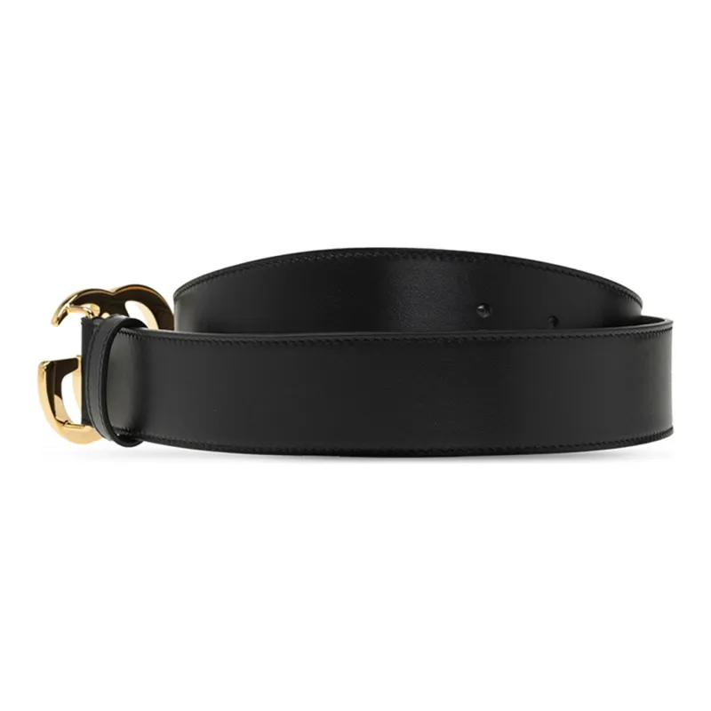 GUCCI Cow Leather Leather Belts Women's Black Width  4cm-2