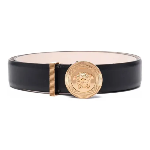 VERSACE Leather Belts Unisex Black