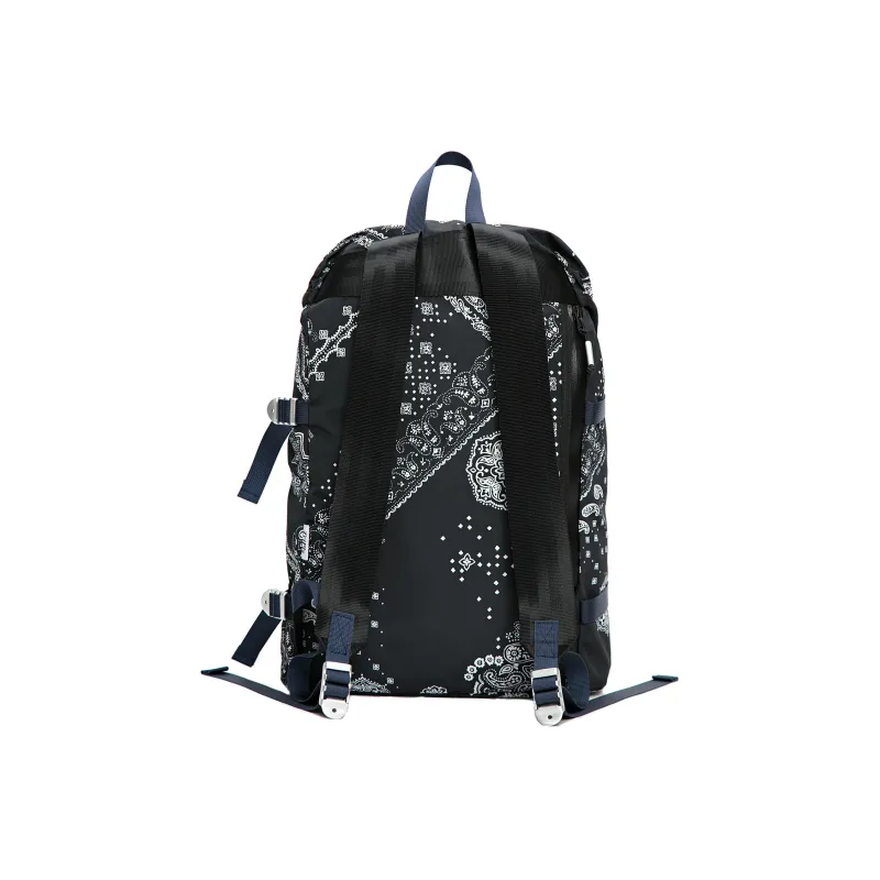 The MAD HATcher Polyester Backpack Unisex Black/Navy Blue/Purple-2