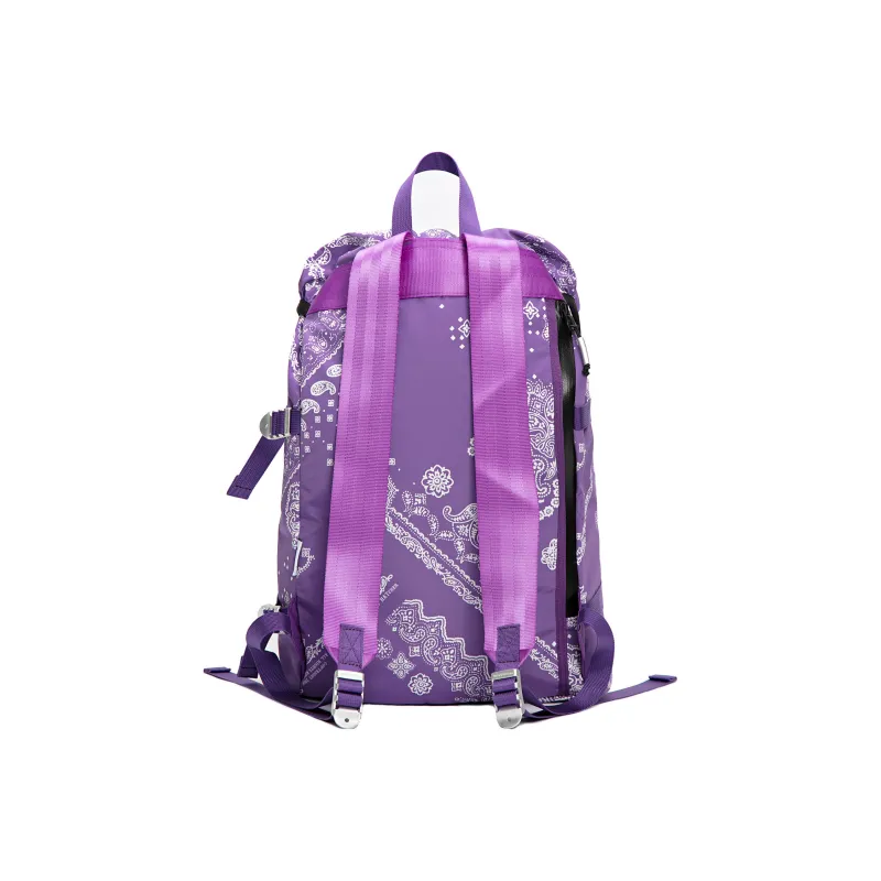 The MAD HATcher Polyester Backpack Unisex Black/Navy Blue/Purple-8