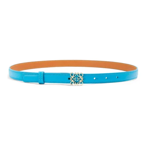 LOEWE Anagram Leather Belts Unisex Blue