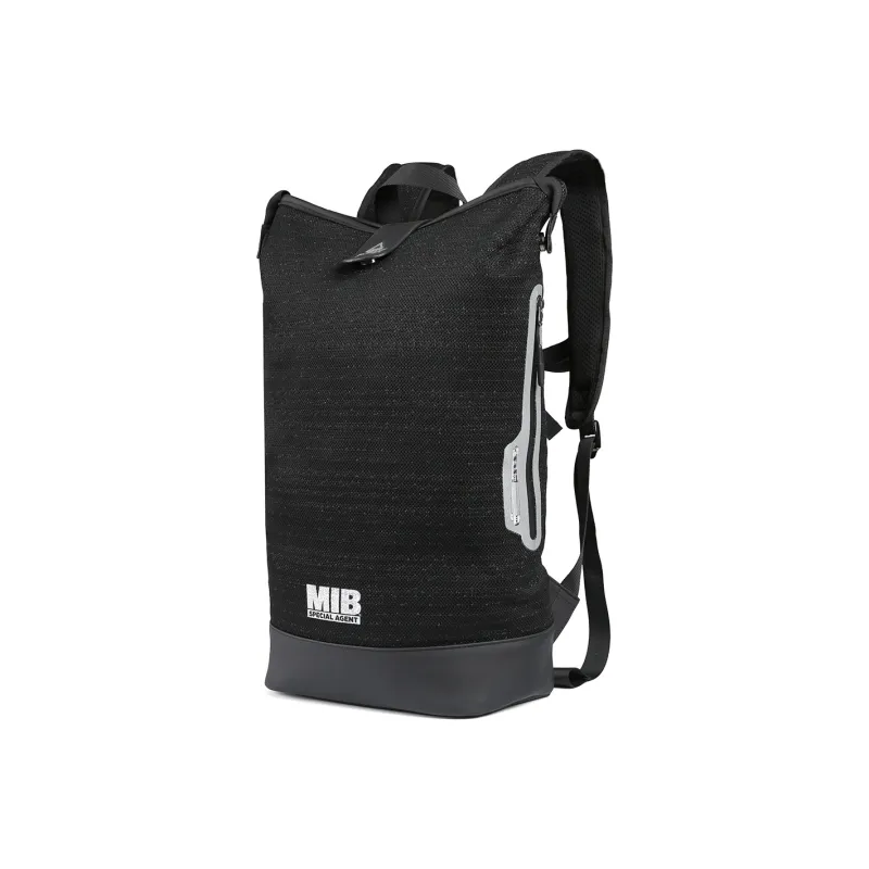 PEAK Leather Backpack Travel Bag Student Backpack Regular Unisex Black-1