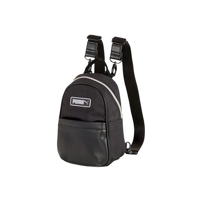 PUMA Artificial Leather Fabric Backpack Mini Unisex Black-0