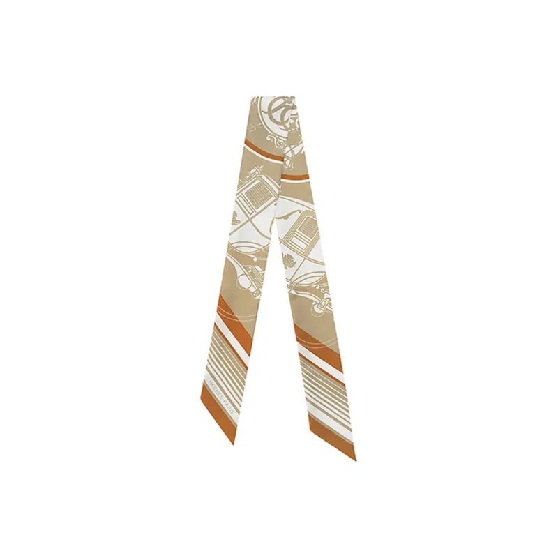 HERMES Silk Scarves Women's Camel-0