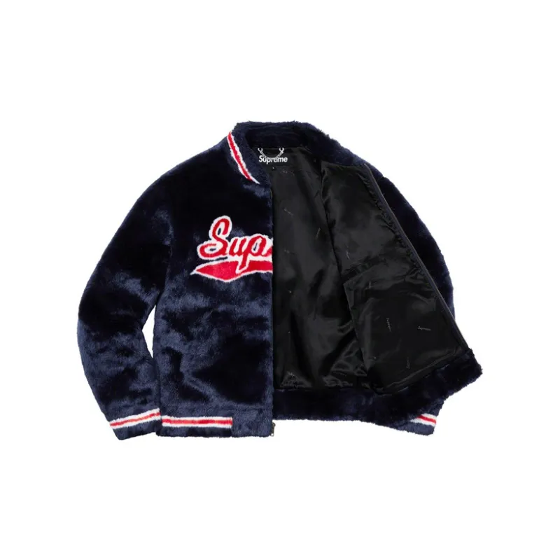Supreme Faux Fur Varsity Jacket-1