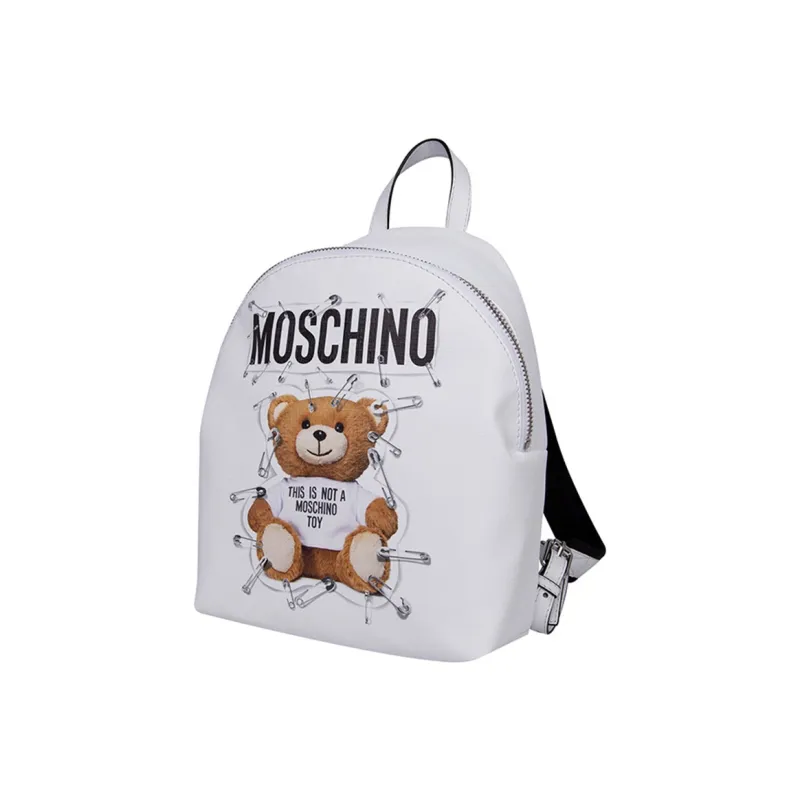 MOSCHINO Leather Backpack Regular Women's White-1