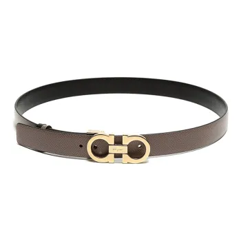 FERRAGAMO GANCINI Buckle Style Cow Leather GANCINI Double Sided Leather Belts Women's