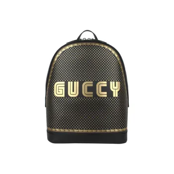 GUCCI Leather Backpack Large Size Men's Black