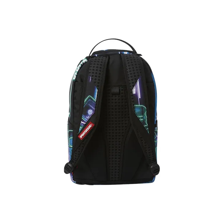 SPRAYGROUND Fabric Laptop Bag Backpack Medium Size Unisex Neon Dollar Color Block-3