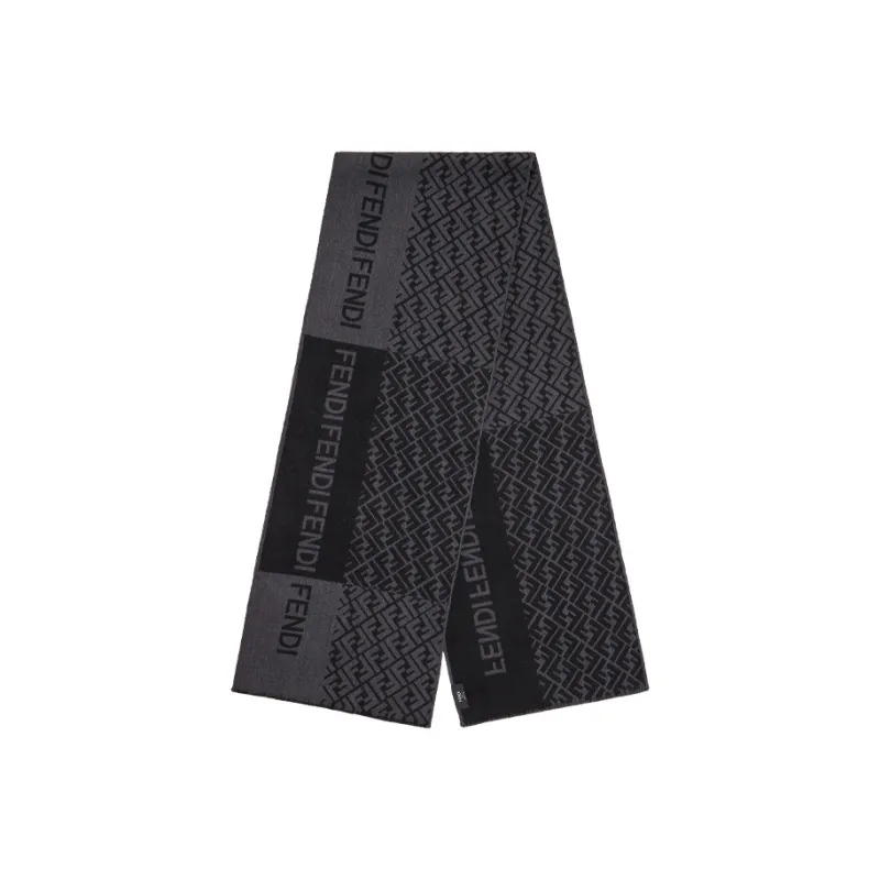 FENDI Knit Scarves Men Black-0