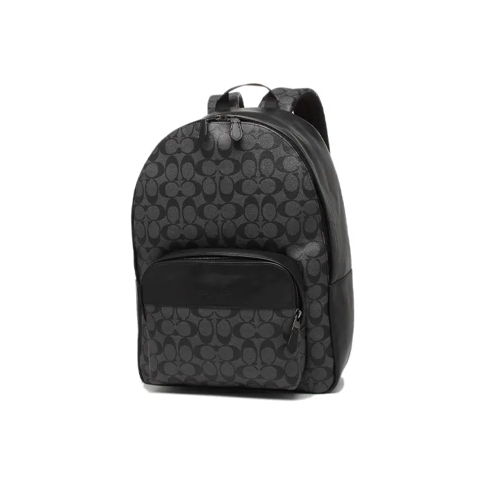 COACH Houston Canvas With Leather Backpack Medium Size Men's Charcoal/Black-1