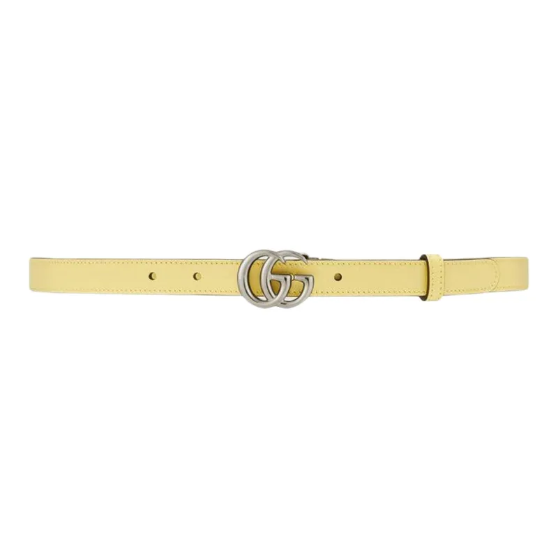 GUCCI Thin Belt Double G Buckle .8 Width-0