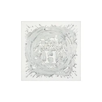 HERMES Silk Scarves Women's White/Gray