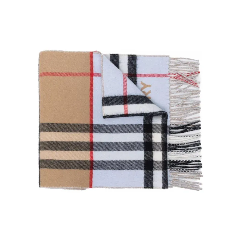 Burberry Contrast Check pattern Cashmere Scarf-0