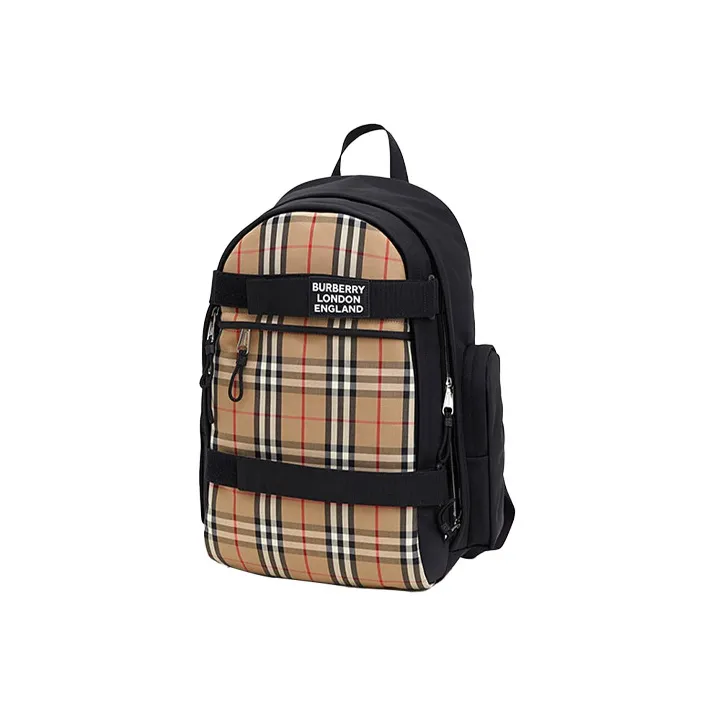 Burberry VINTAGE Fabric Backpack Large Size Men's Beige-1
