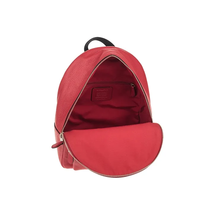 COACH Charlie Cow Leather Backpack Tubas Women's Red-3