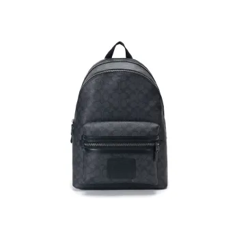 COACH Academy Canvas With Leather Backpack Tubas Men's Charcoal Black