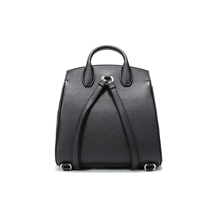 FERRAGAMO Cow Leather Handheld Backpack Women's Black-3