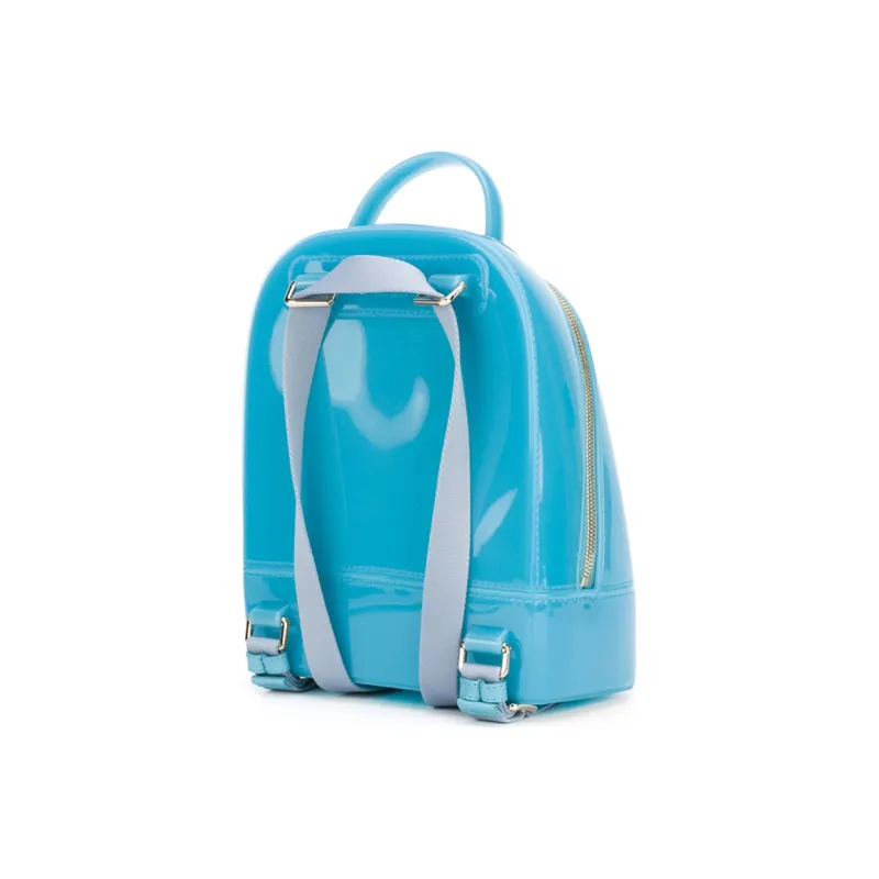 Furla Candy PVC Polyvinyl Chloride Fashion Backpack Jelly Bag Backpack Mini Women's Blue-1