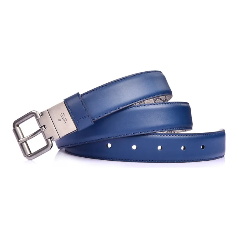 GUCCI Calfskin Double-Sided Pin Buckle Business Casual Leather Belts Men's-1