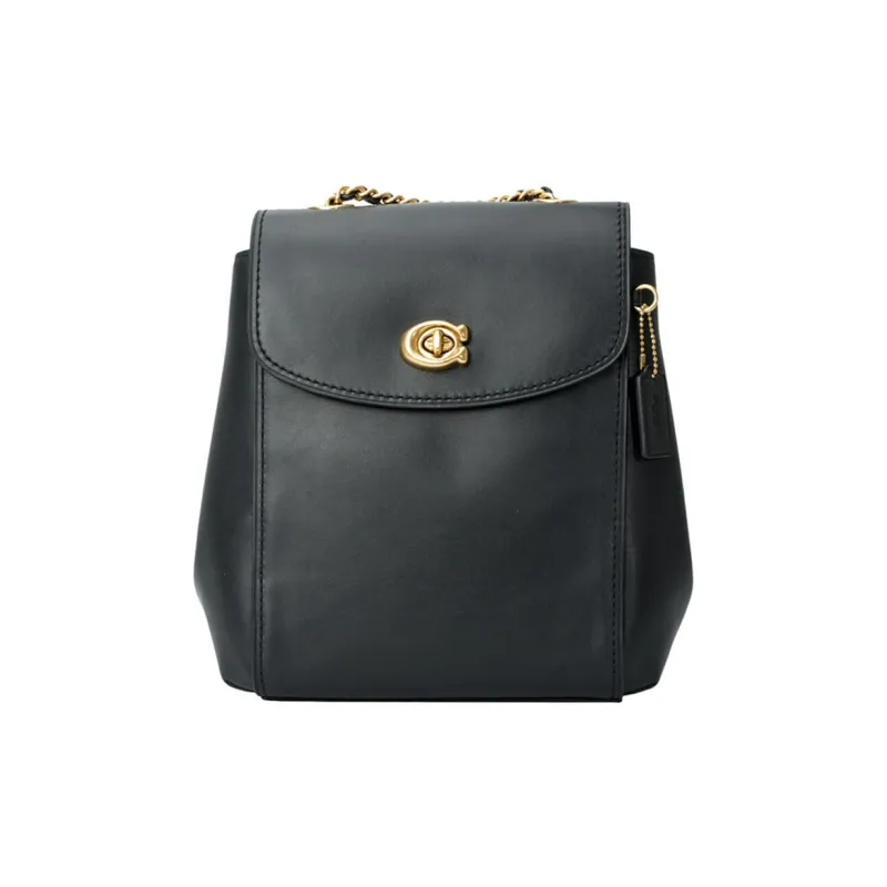 COACH Cow Leather Backpack Small Size Women's Black-0