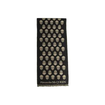 Alexander McQueen Biker Skull Jacquard Scarf
