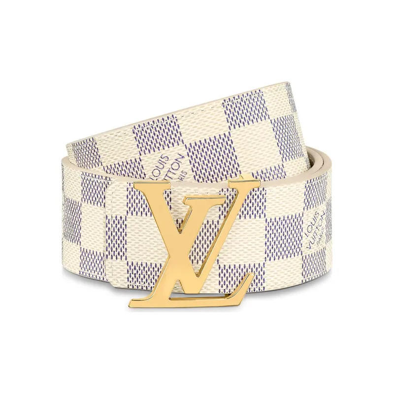 LOUIS VUITTON Initials Damier Azur Leather Belts Women's-2
