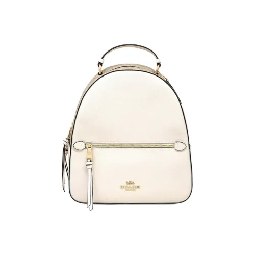 COACH Cow Leather Backpack Women's Chalk White