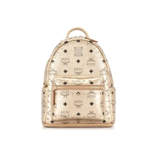 MCM Stark Danube Leather Handbag, Gym, Gym Women's Gold
