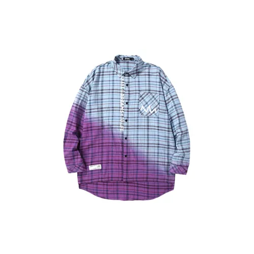 GENANX Shirts Unisex Purple Blue Plaid