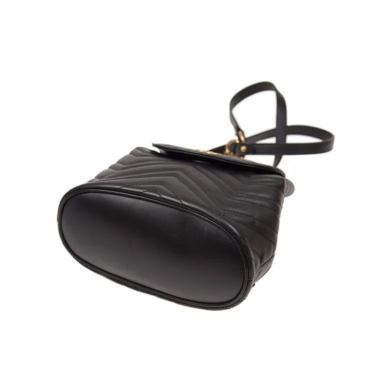 GUCCI GG Marmont Cow Leather Backpack Small Size Women's Black-3