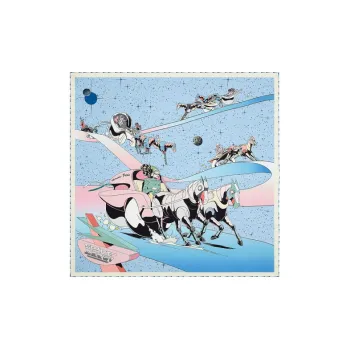 HERMES Silk Scarves Women's Sky Blue