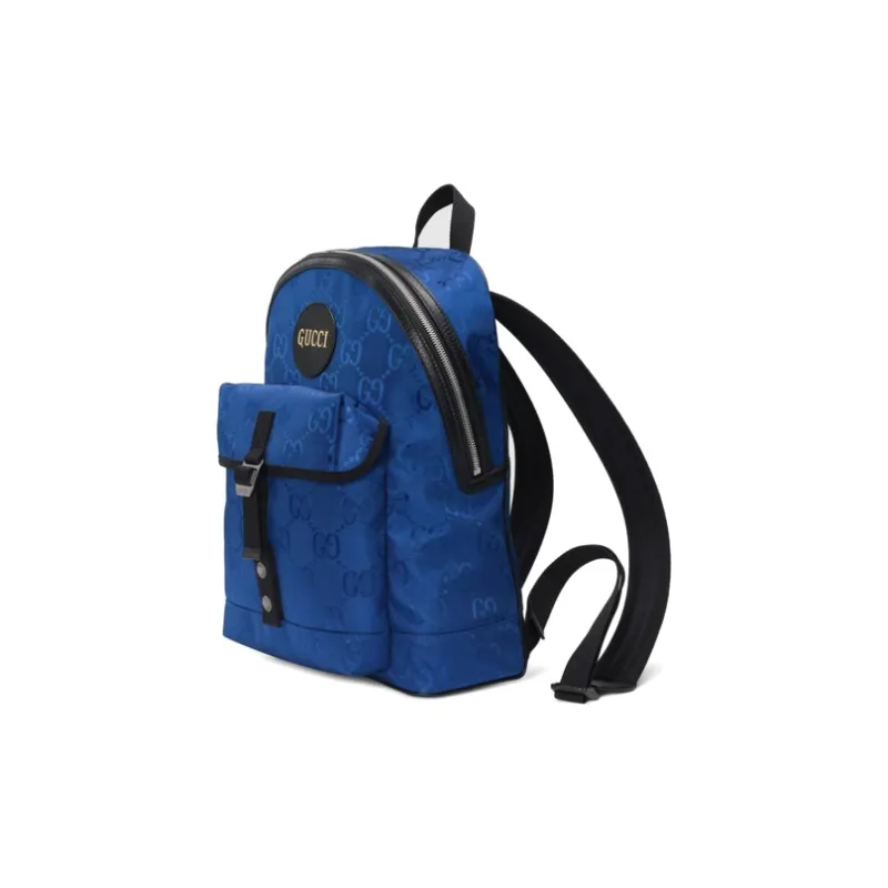 GUCCI Off The Grid Leather Logo With Leather Backpack Unisex Blue/Black-1