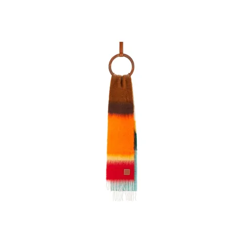 LOEWE Striped wool and mohair scarf orange