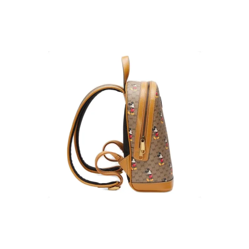 GUCCI X Disney Mickey Mouse Leather Backpack Beige Brown-3