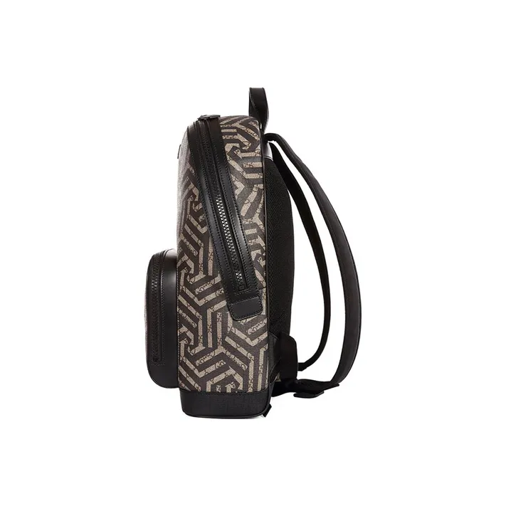 GUCCI Canvas With Leather Backpack Large Size Men's Ebony/Black-1