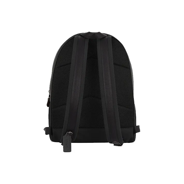 COACH Academy Canvas With Leather Backpack Large Size Men's Black-2