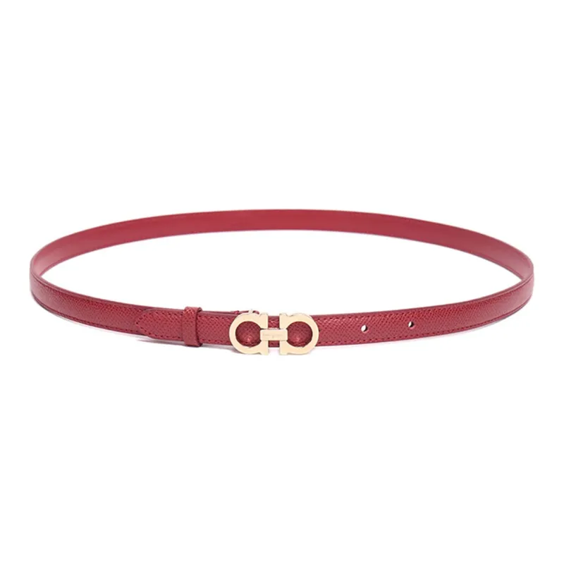 Ferragamo Leather Belts Women's Red-2