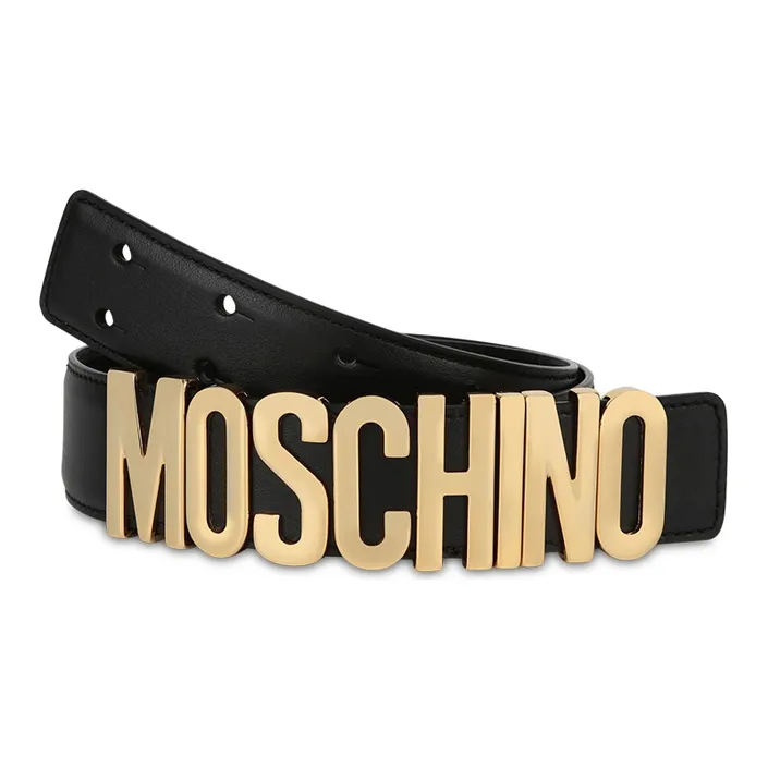 MOSCHINO Calf Leather Logo Belt-1