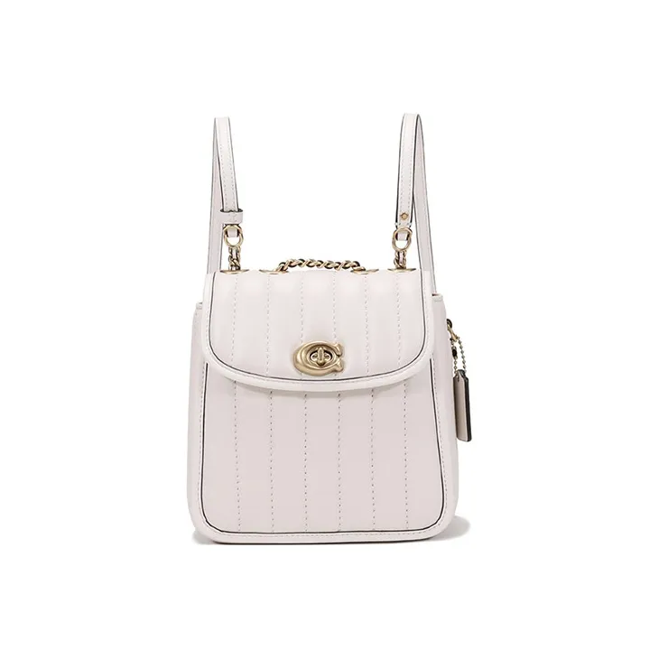 COACH Leather Shoulder Bag, Crossbody Bag, Backpack Trumpets Women's White-6