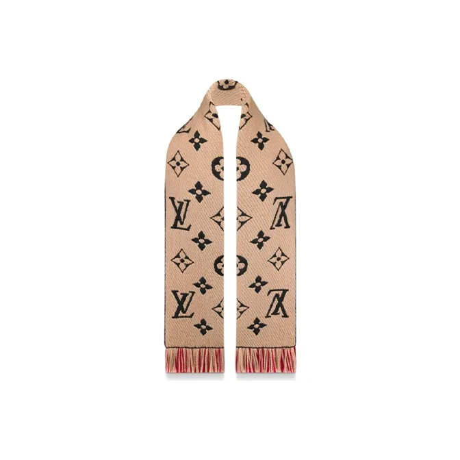 LOUIS VUITTON LOGO DUO Knit Scarves Women's-1