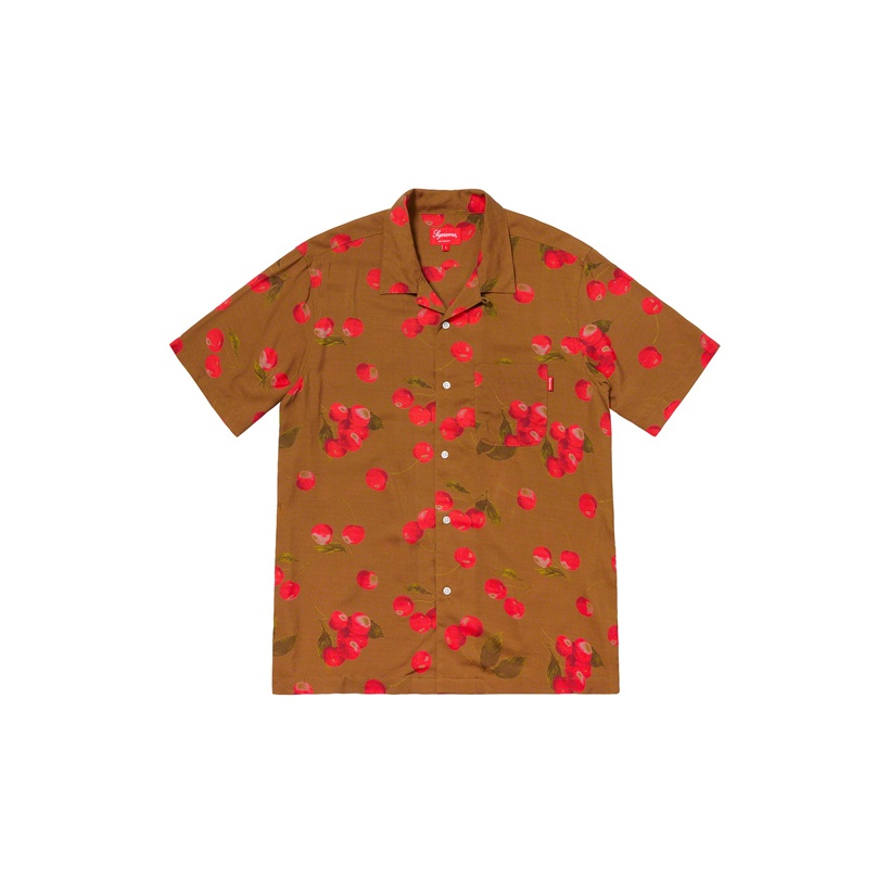 bebcdrshop trends supreme cherry rayon shirt - POIZON