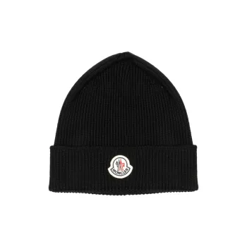 Moncler Logo Patch Knitted Beanie