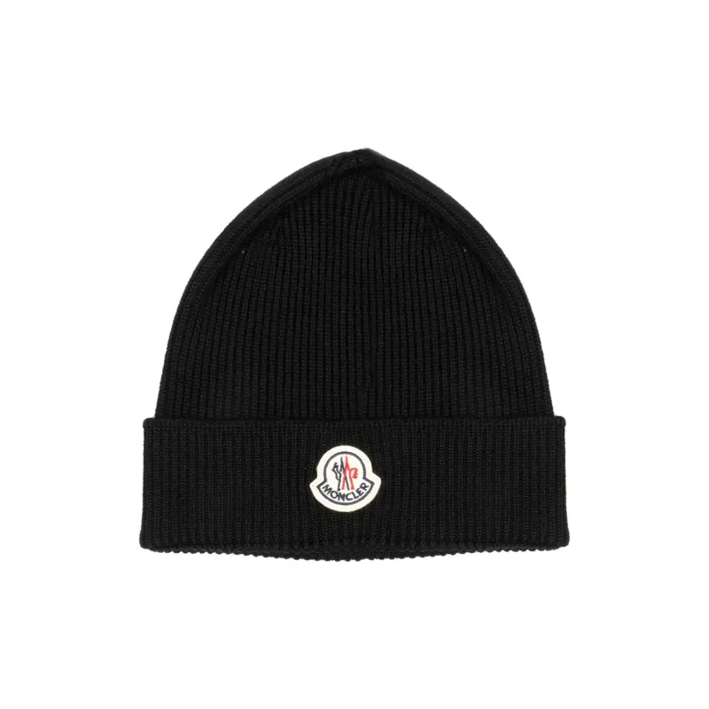 Moncler Logo Patch Knitted Beanie-0