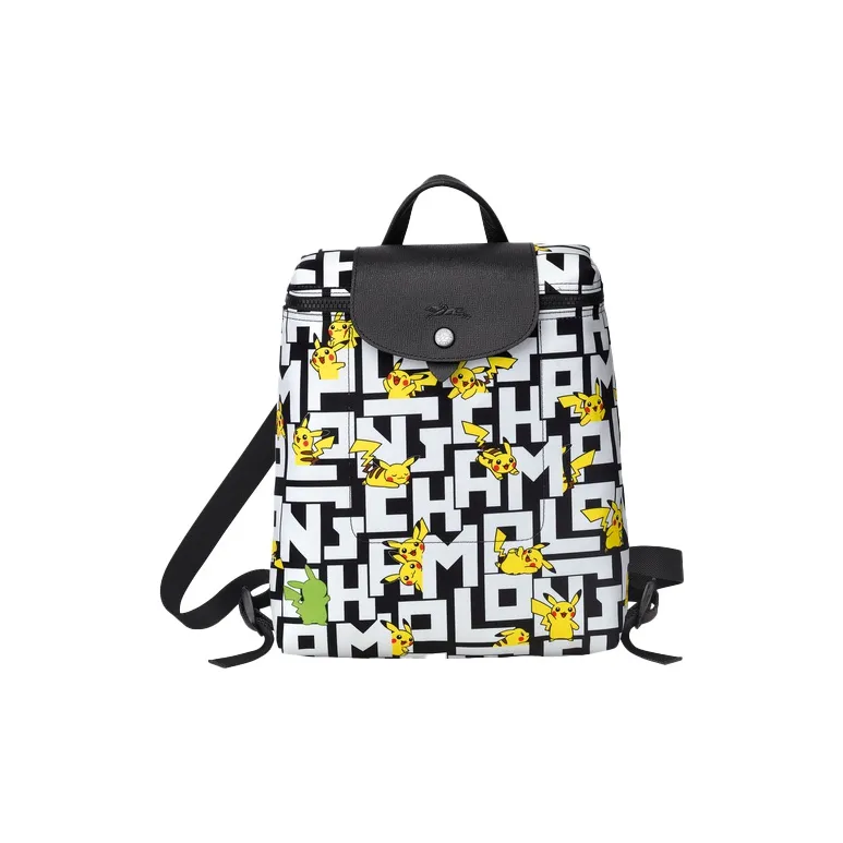 LONGCHAMP Pokémon Collaboration Le Pliage Canvas Backpack Regular Women's Black-0